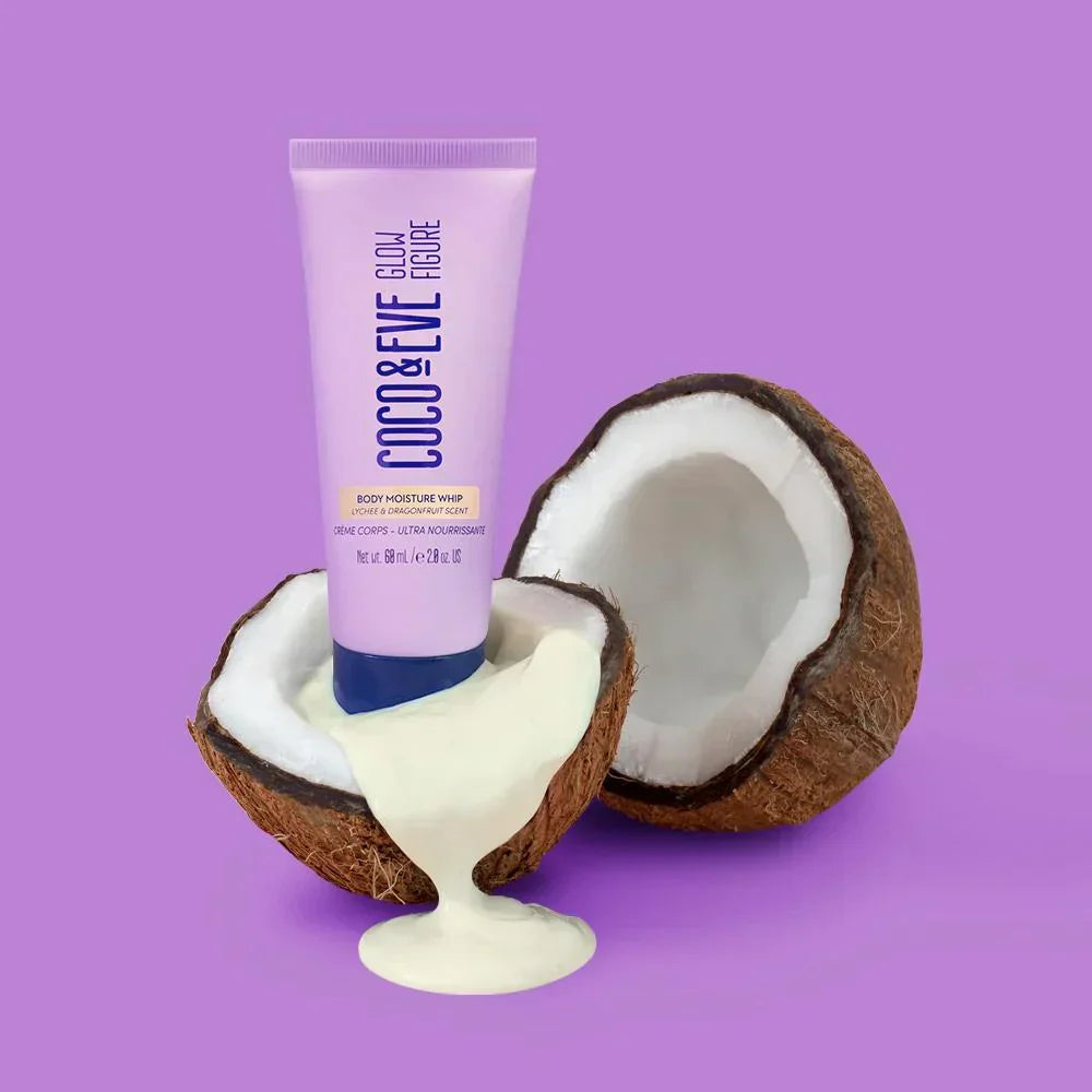 Coco & Eve Travel Sized Glow Figure Whipped Body Cream: Dragonfruit & Lychee -  60ml