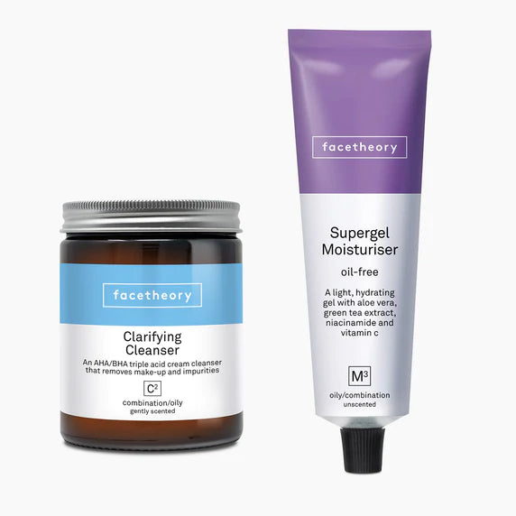 Facetheory Clarifying Cleanser C2 and Supergel Oil-free Moisturiser M3 Duo Set