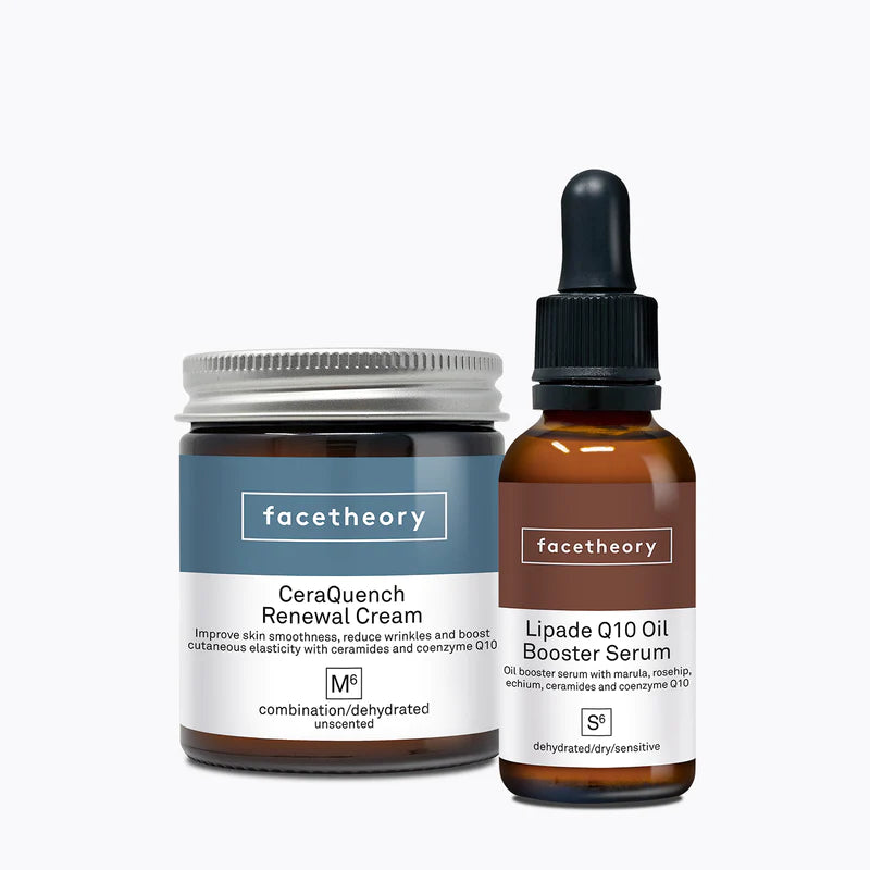 Facetheory Lipade Q10 Oil Booster Serum S6 and Ceraquench Renewal Cream M6 Duo Set