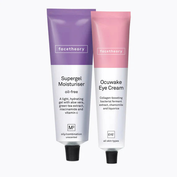 Facetheory Ocuwake Eye Cream EYE1 and Supergel Oil-free Moisturiser M3 Duo Set